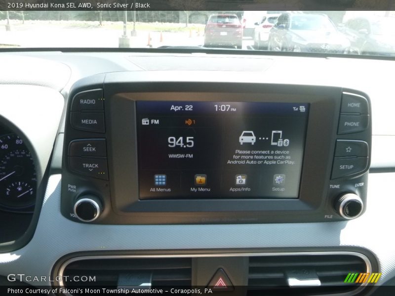 Sonic Silver / Black 2019 Hyundai Kona SEL AWD