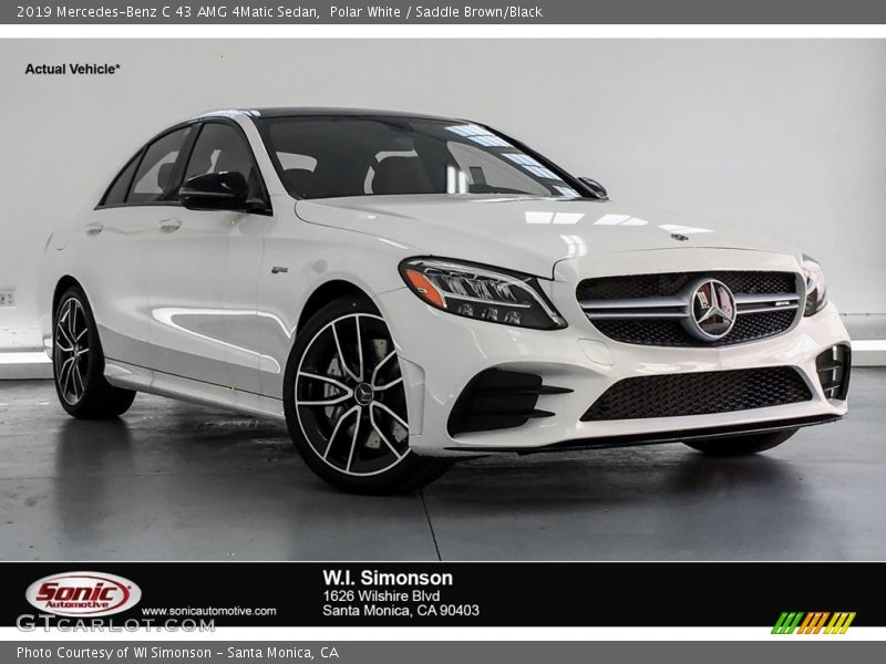 Polar White / Saddle Brown/Black 2019 Mercedes-Benz C 43 AMG 4Matic Sedan