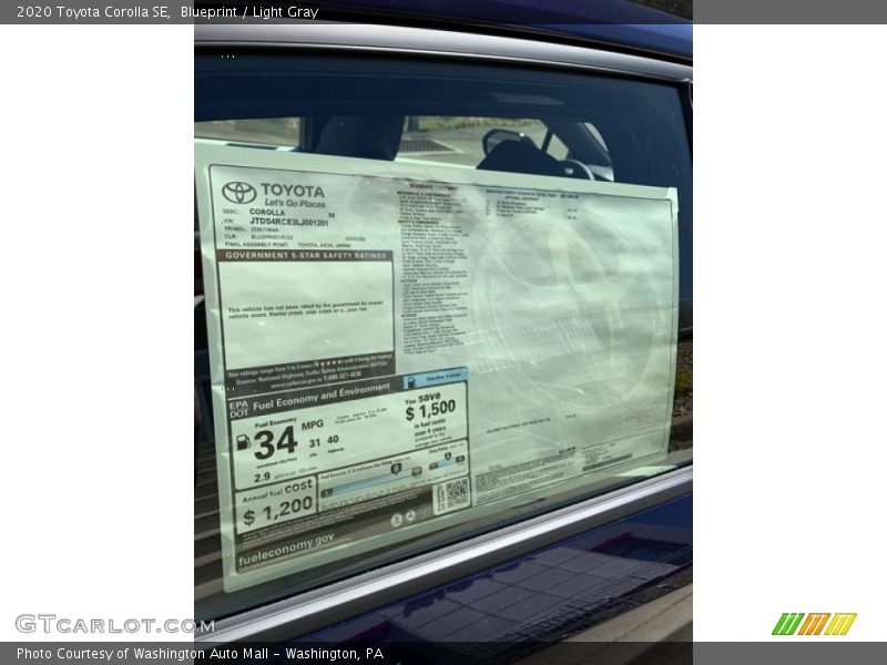 Blueprint / Light Gray 2020 Toyota Corolla SE