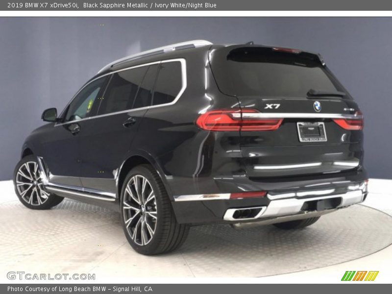 Black Sapphire Metallic / Ivory White/Night Blue 2019 BMW X7 xDrive50i