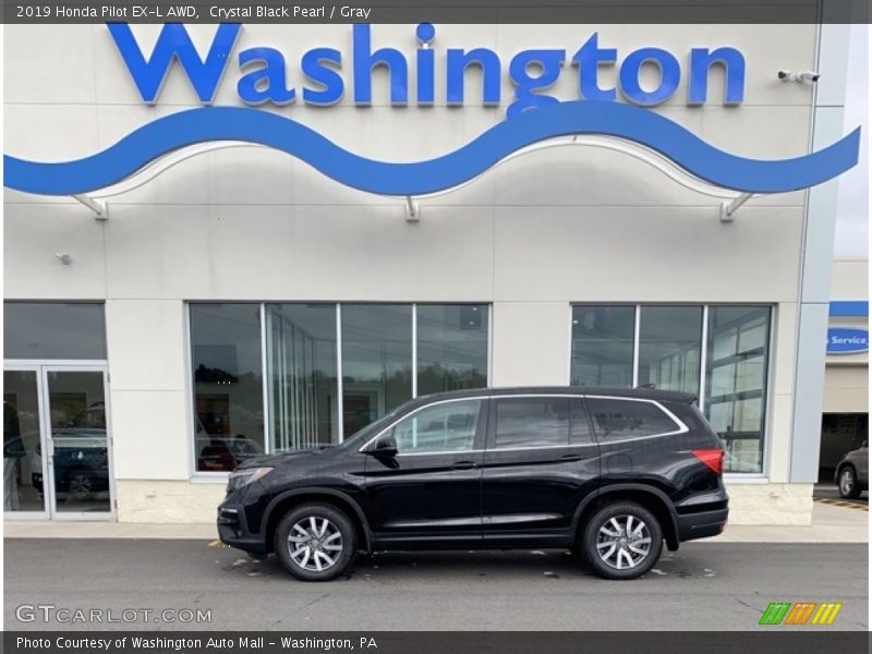 Crystal Black Pearl / Gray 2019 Honda Pilot EX-L AWD