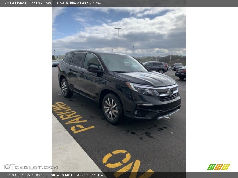 Crystal Black Pearl / Gray 2019 Honda Pilot EX-L AWD
