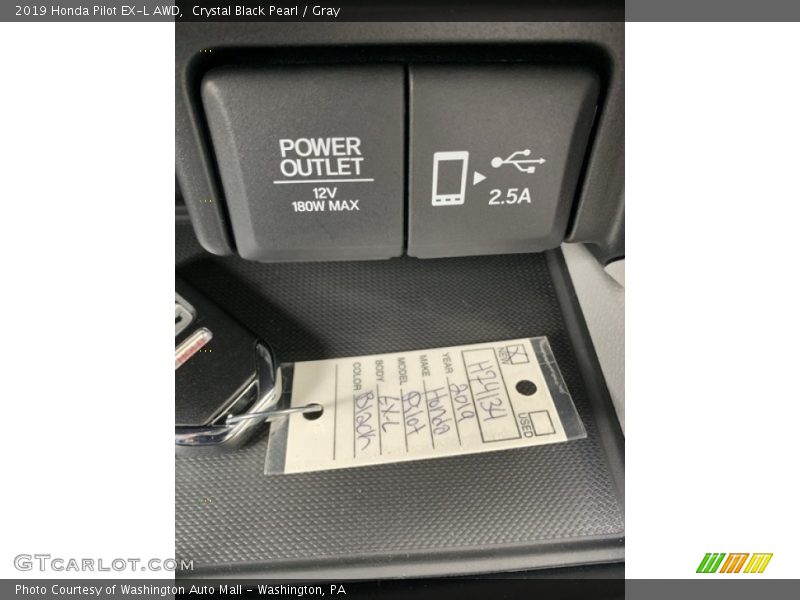 Crystal Black Pearl / Gray 2019 Honda Pilot EX-L AWD