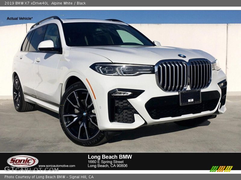 Alpine White / Black 2019 BMW X7 xDrive40i