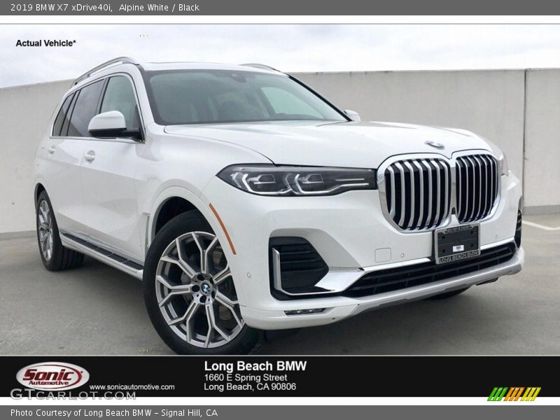 Alpine White / Black 2019 BMW X7 xDrive40i