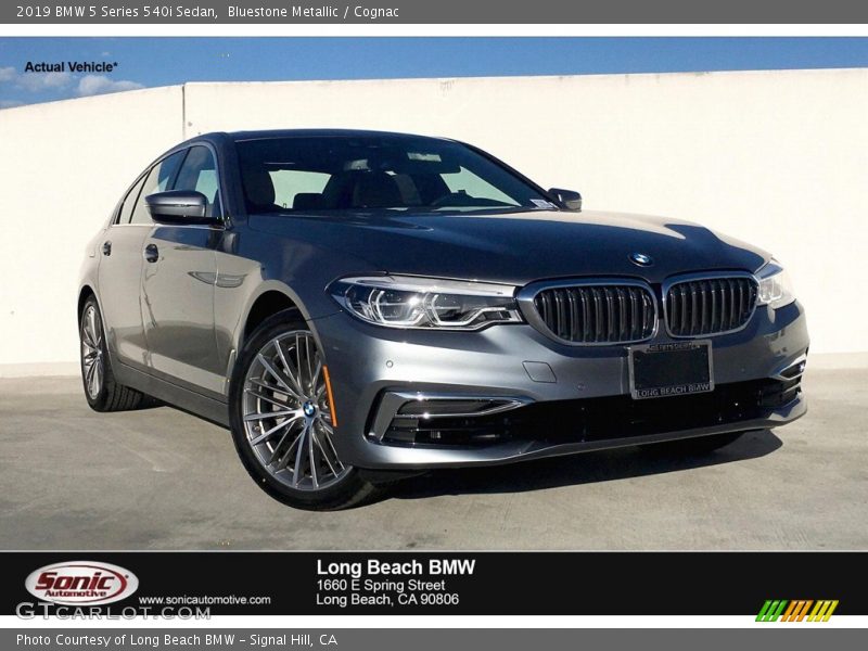 Bluestone Metallic / Cognac 2019 BMW 5 Series 540i Sedan