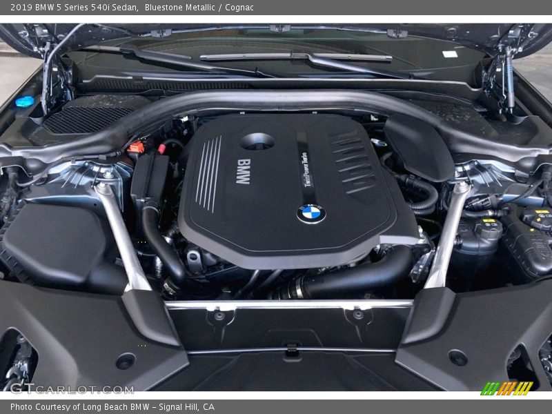 Bluestone Metallic / Cognac 2019 BMW 5 Series 540i Sedan