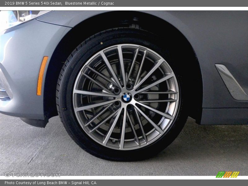 Bluestone Metallic / Cognac 2019 BMW 5 Series 540i Sedan