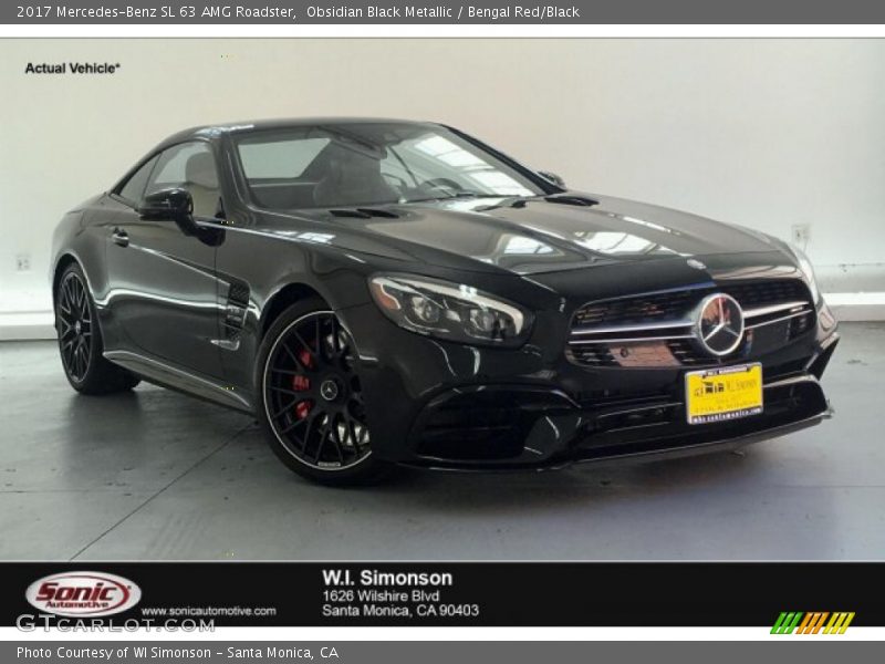 Obsidian Black Metallic / Bengal Red/Black 2017 Mercedes-Benz SL 63 AMG Roadster