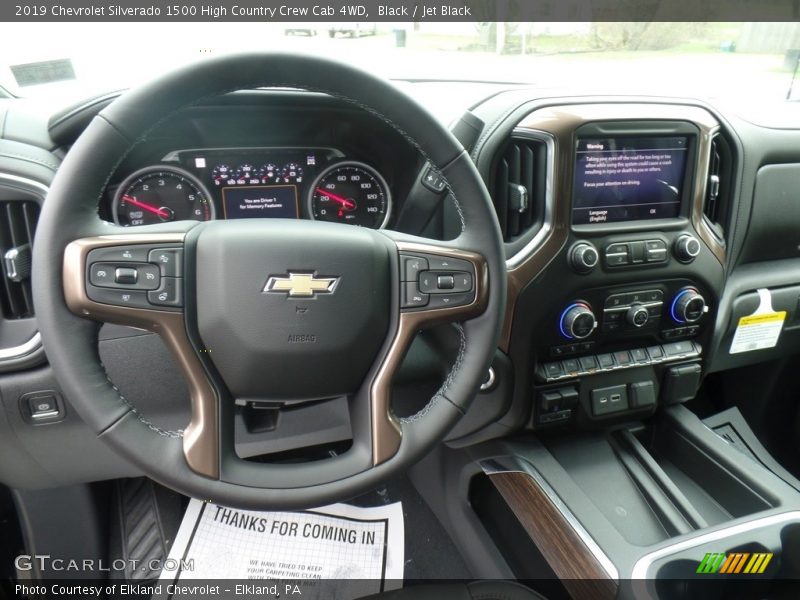 Dashboard of 2019 Silverado 1500 High Country Crew Cab 4WD