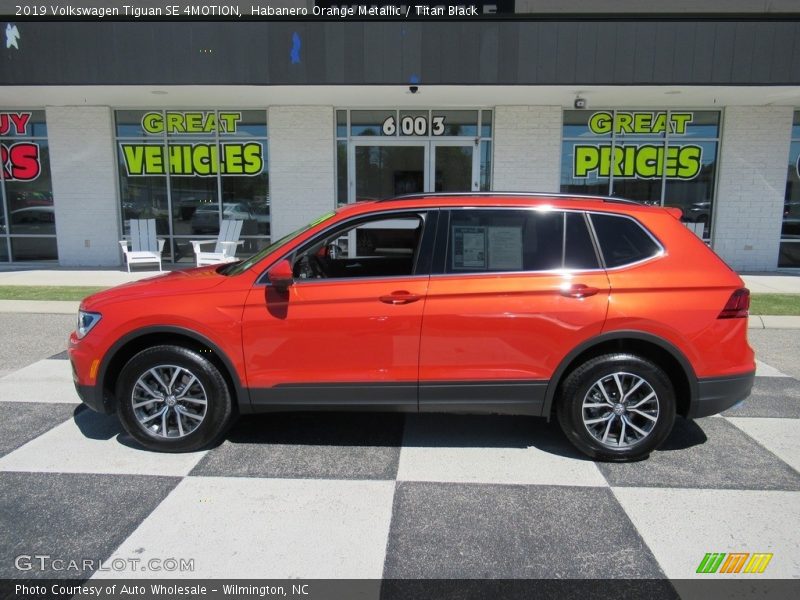 Habanero Orange Metallic / Titan Black 2019 Volkswagen Tiguan SE 4MOTION