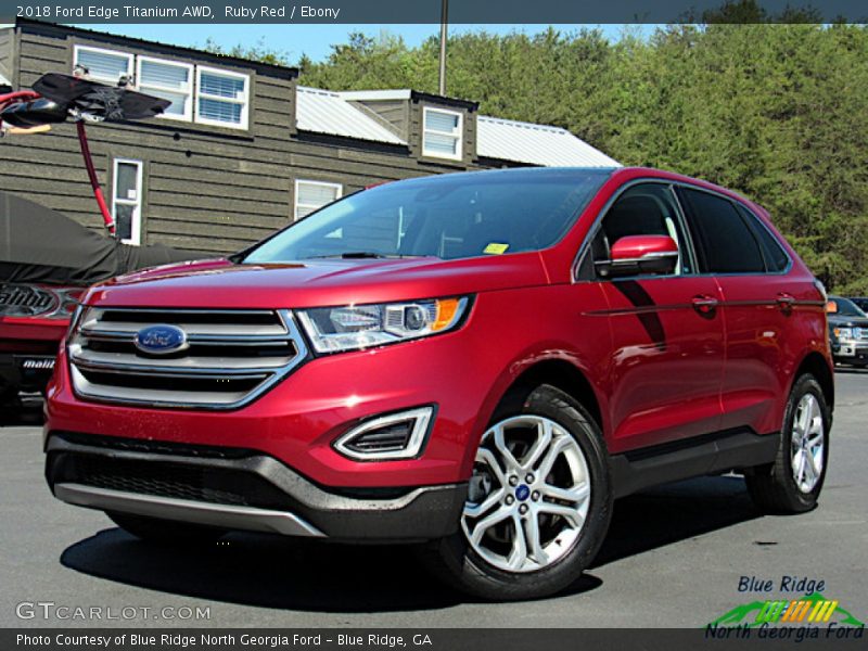 Ruby Red / Ebony 2018 Ford Edge Titanium AWD