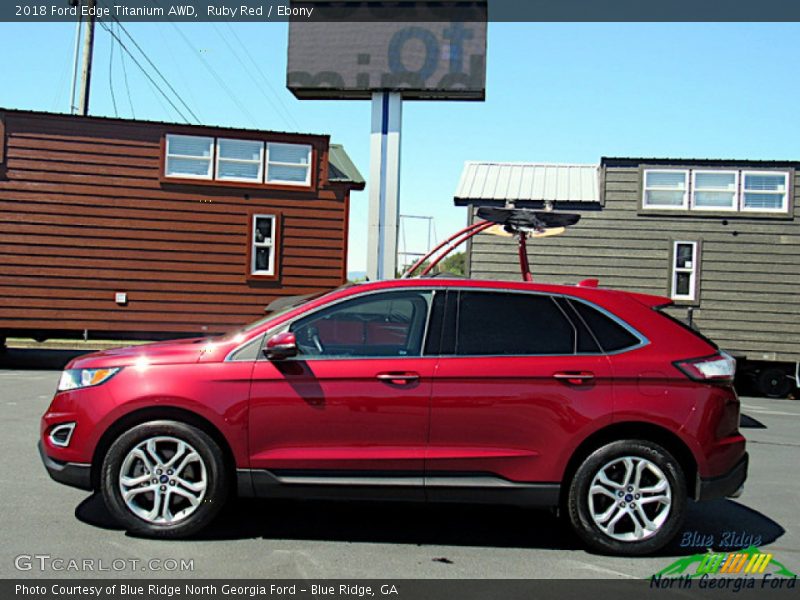 Ruby Red / Ebony 2018 Ford Edge Titanium AWD