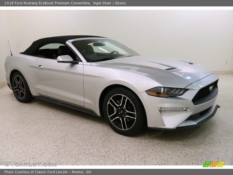 Ingot Silver / Ebony 2018 Ford Mustang EcoBoost Premium Convertible