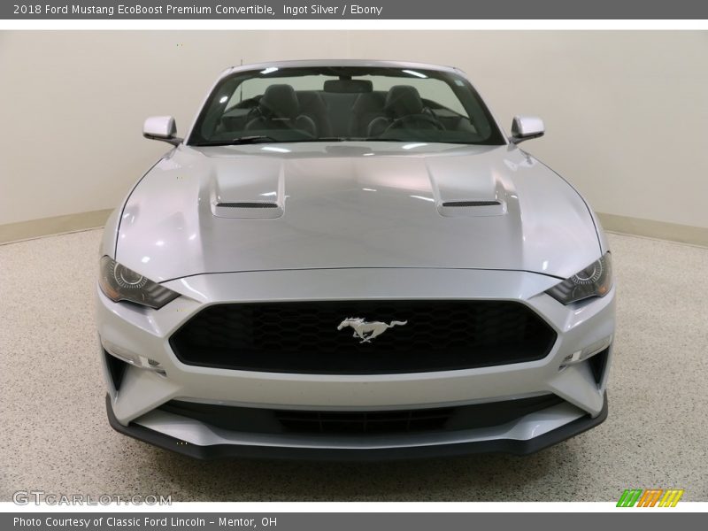 Ingot Silver / Ebony 2018 Ford Mustang EcoBoost Premium Convertible