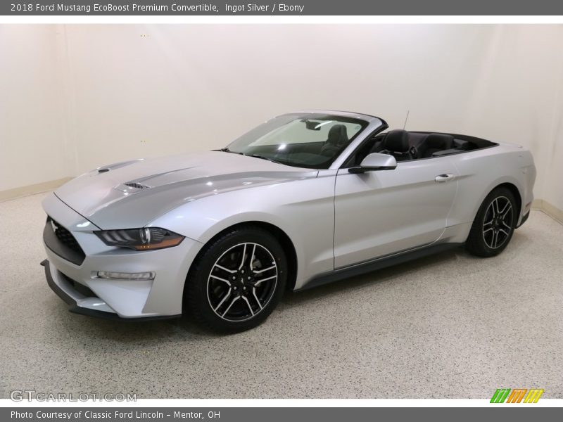 Ingot Silver / Ebony 2018 Ford Mustang EcoBoost Premium Convertible