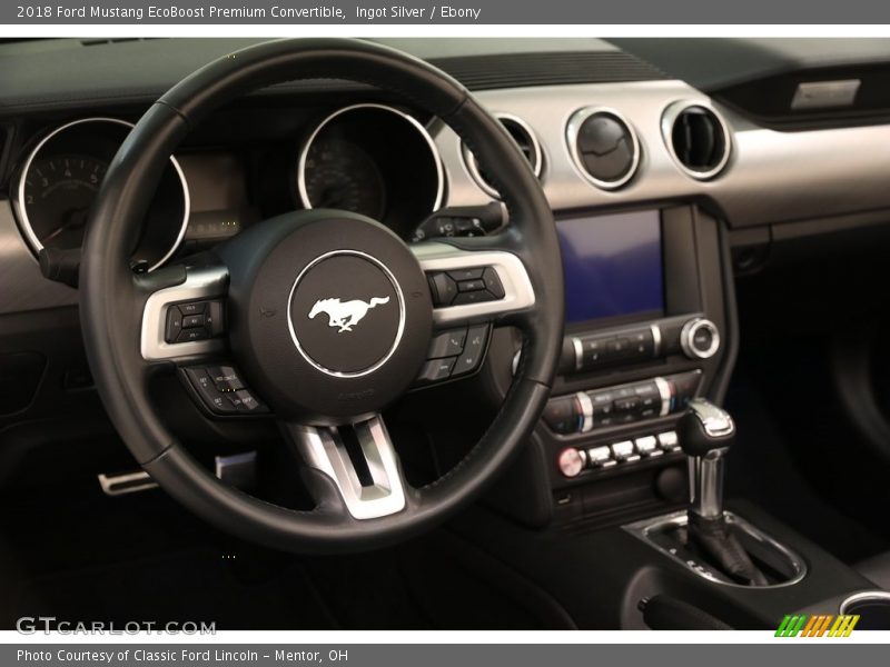 Ingot Silver / Ebony 2018 Ford Mustang EcoBoost Premium Convertible
