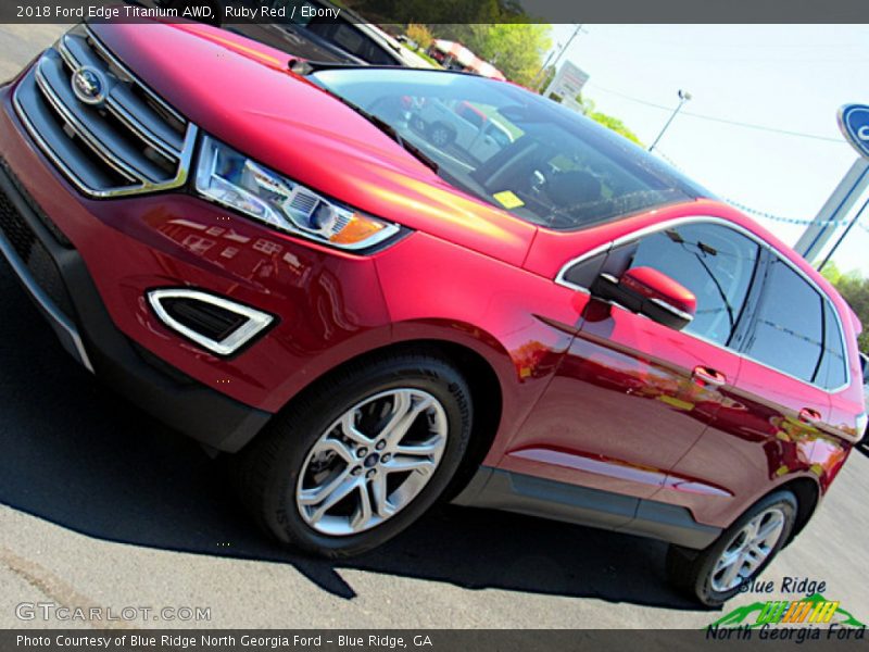 Ruby Red / Ebony 2018 Ford Edge Titanium AWD