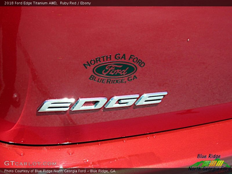 Ruby Red / Ebony 2018 Ford Edge Titanium AWD