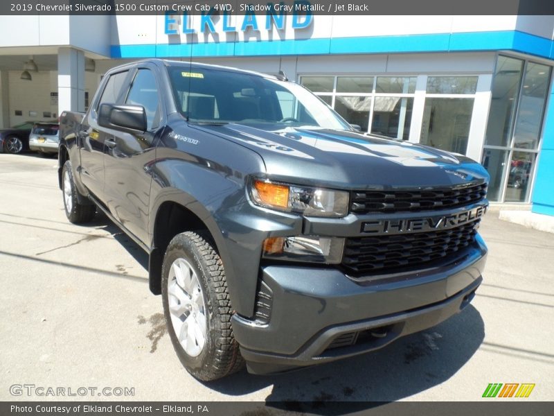Shadow Gray Metallic / Jet Black 2019 Chevrolet Silverado 1500 Custom Crew Cab 4WD