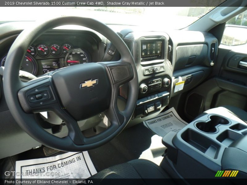 Shadow Gray Metallic / Jet Black 2019 Chevrolet Silverado 1500 Custom Crew Cab 4WD