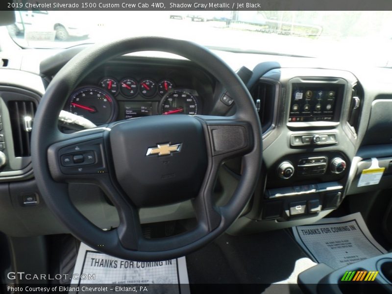 Shadow Gray Metallic / Jet Black 2019 Chevrolet Silverado 1500 Custom Crew Cab 4WD