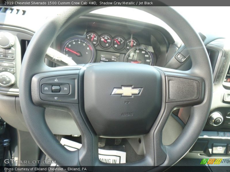 Shadow Gray Metallic / Jet Black 2019 Chevrolet Silverado 1500 Custom Crew Cab 4WD