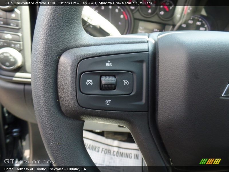 Shadow Gray Metallic / Jet Black 2019 Chevrolet Silverado 1500 Custom Crew Cab 4WD