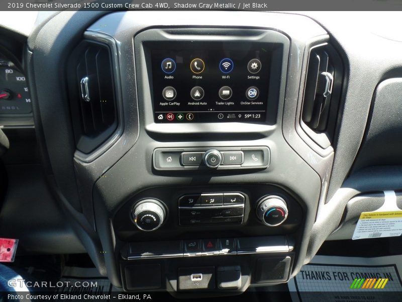 Shadow Gray Metallic / Jet Black 2019 Chevrolet Silverado 1500 Custom Crew Cab 4WD