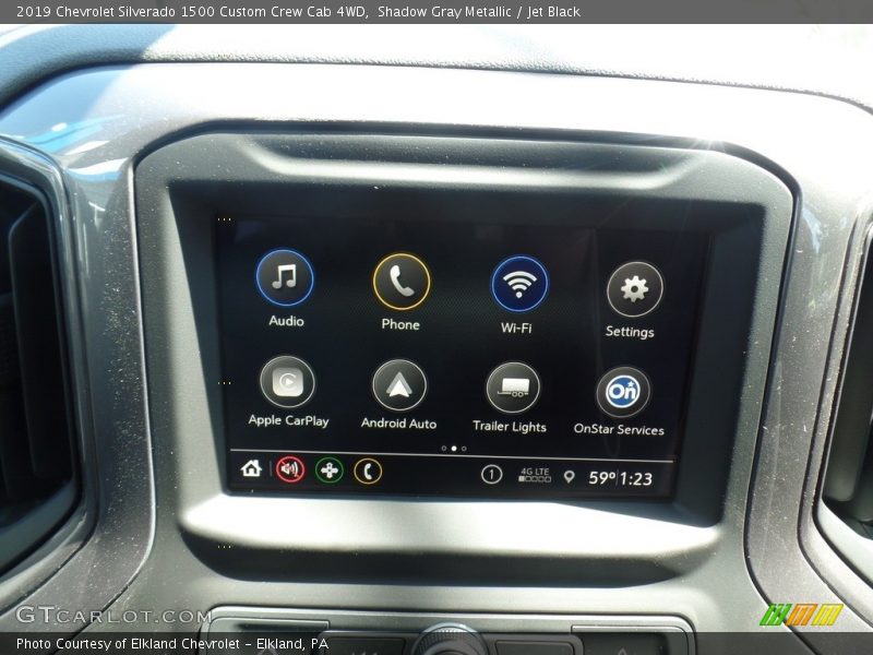 Shadow Gray Metallic / Jet Black 2019 Chevrolet Silverado 1500 Custom Crew Cab 4WD