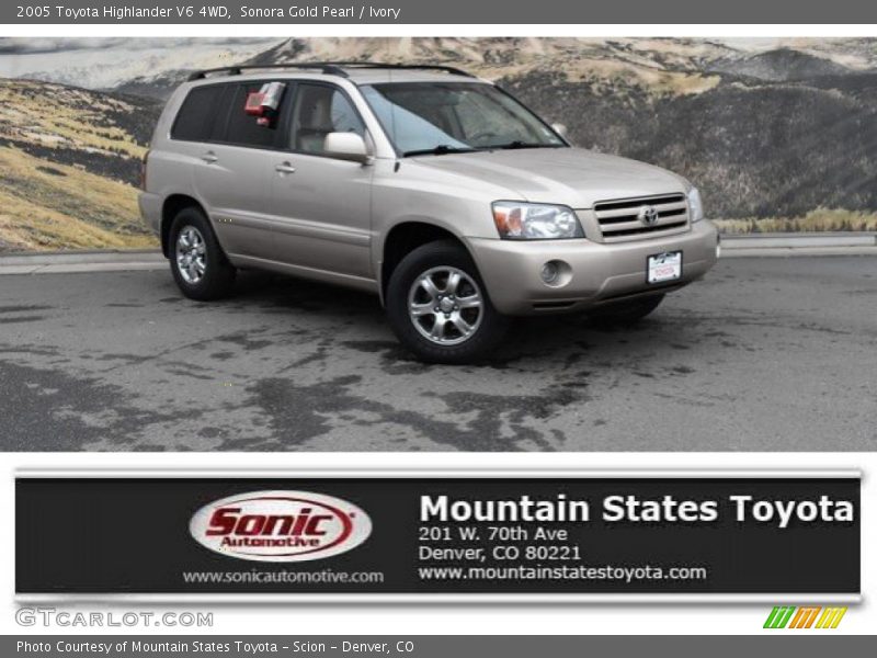 Sonora Gold Pearl / Ivory 2005 Toyota Highlander V6 4WD