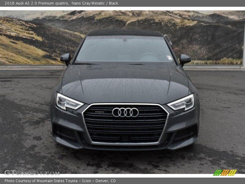 Nano Gray Metallic / Black 2018 Audi A3 2.0 Premium quattro