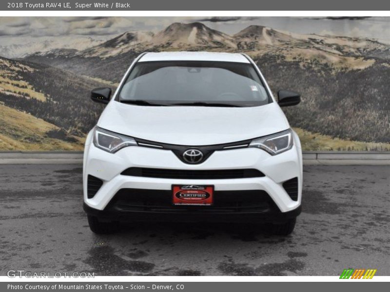 Super White / Black 2018 Toyota RAV4 LE