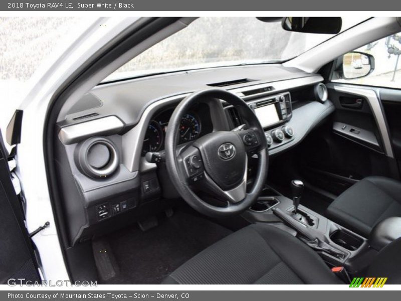 Super White / Black 2018 Toyota RAV4 LE