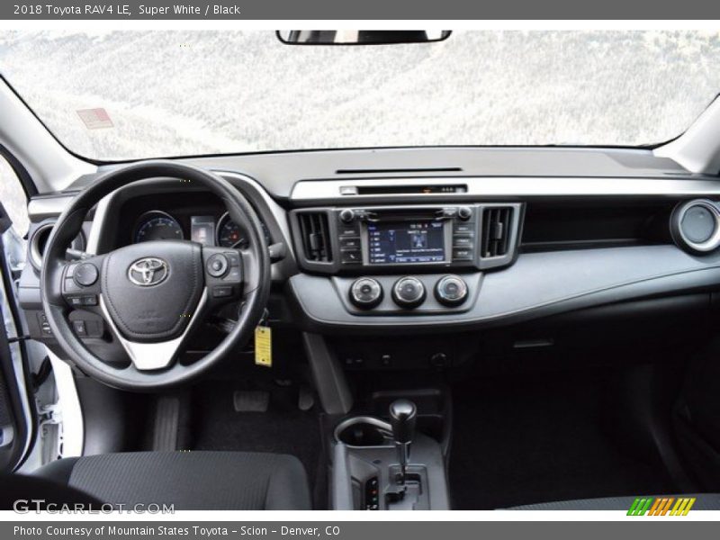 Super White / Black 2018 Toyota RAV4 LE