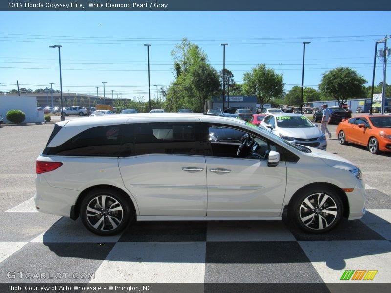 White Diamond Pearl / Gray 2019 Honda Odyssey Elite