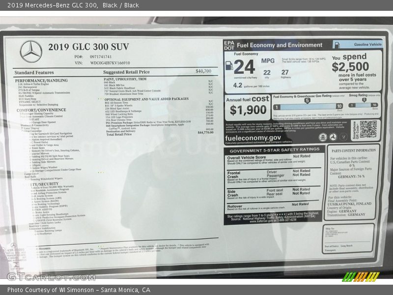 Black / Black 2019 Mercedes-Benz GLC 300