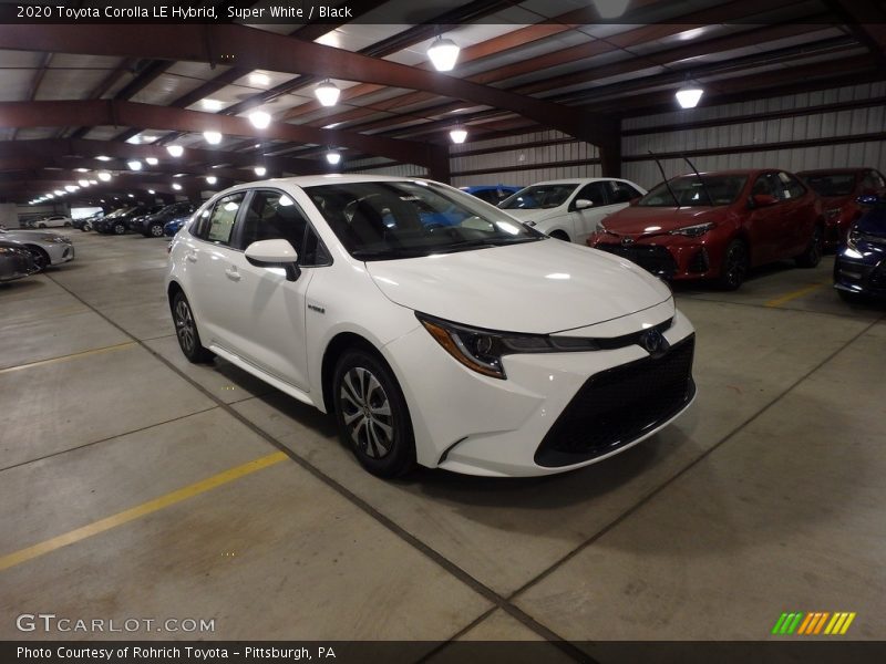 Super White / Black 2020 Toyota Corolla LE Hybrid