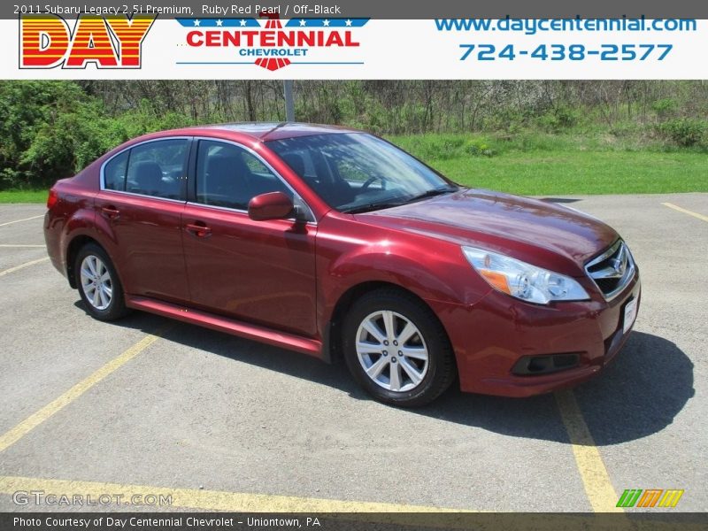Ruby Red Pearl / Off-Black 2011 Subaru Legacy 2.5i Premium