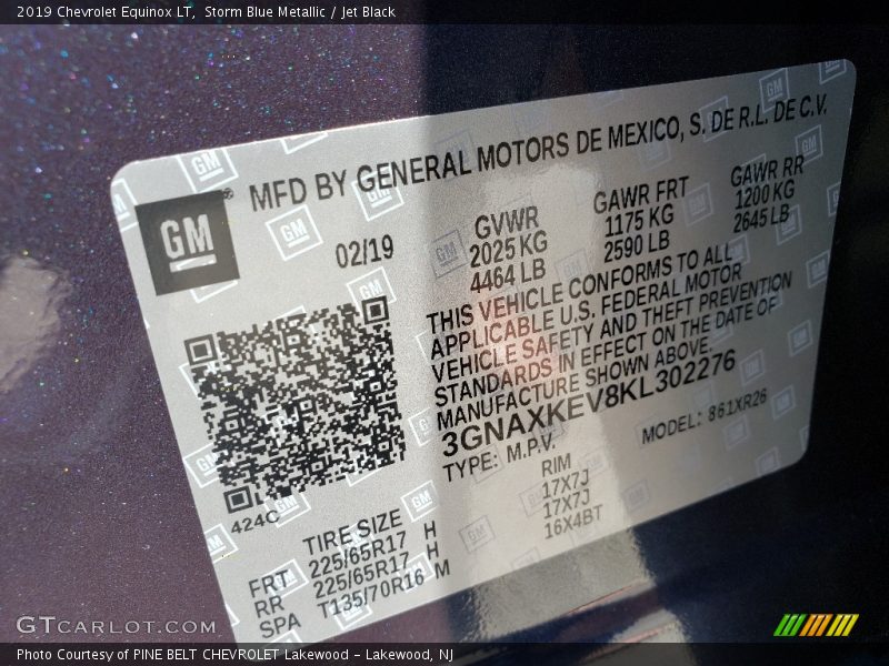 Storm Blue Metallic / Jet Black 2019 Chevrolet Equinox LT