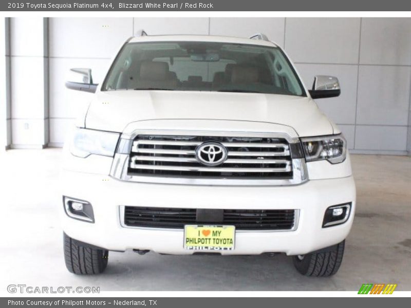 Blizzard White Pearl / Red Rock 2019 Toyota Sequoia Platinum 4x4