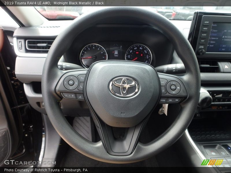 Midnight Black Metallic / Black 2019 Toyota RAV4 LE AWD