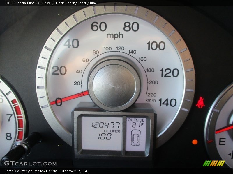 Dark Cherry Pearl / Black 2010 Honda Pilot EX-L 4WD