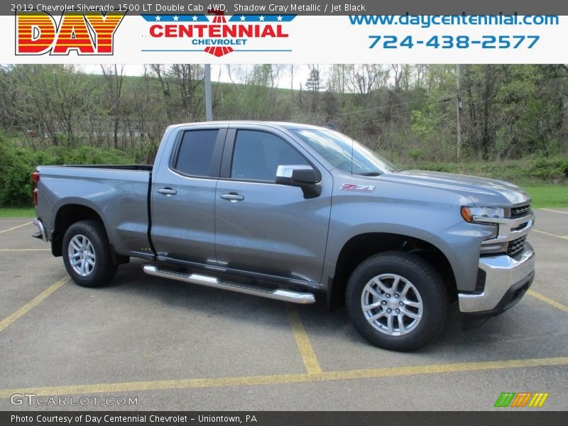 Shadow Gray Metallic / Jet Black 2019 Chevrolet Silverado 1500 LT Double Cab 4WD