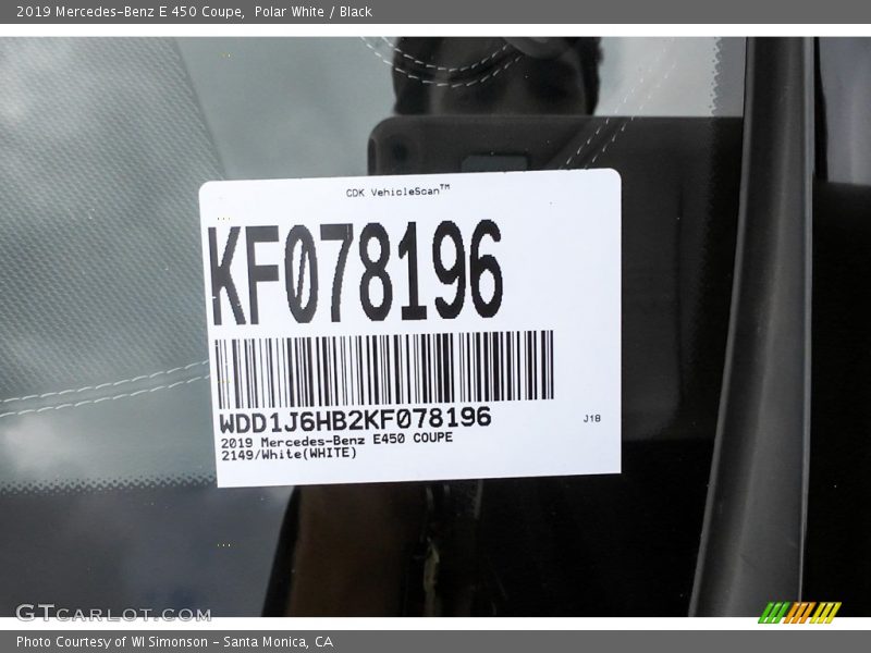 Polar White / Black 2019 Mercedes-Benz E 450 Coupe