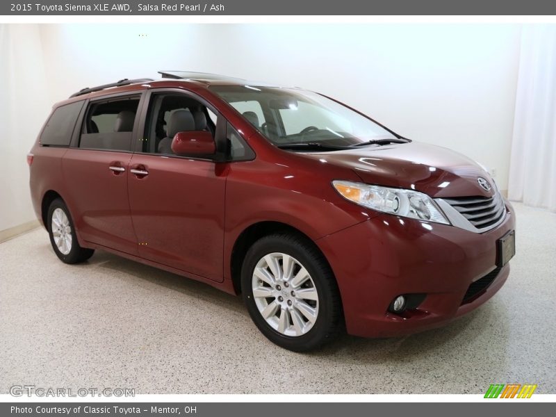 Salsa Red Pearl / Ash 2015 Toyota Sienna XLE AWD