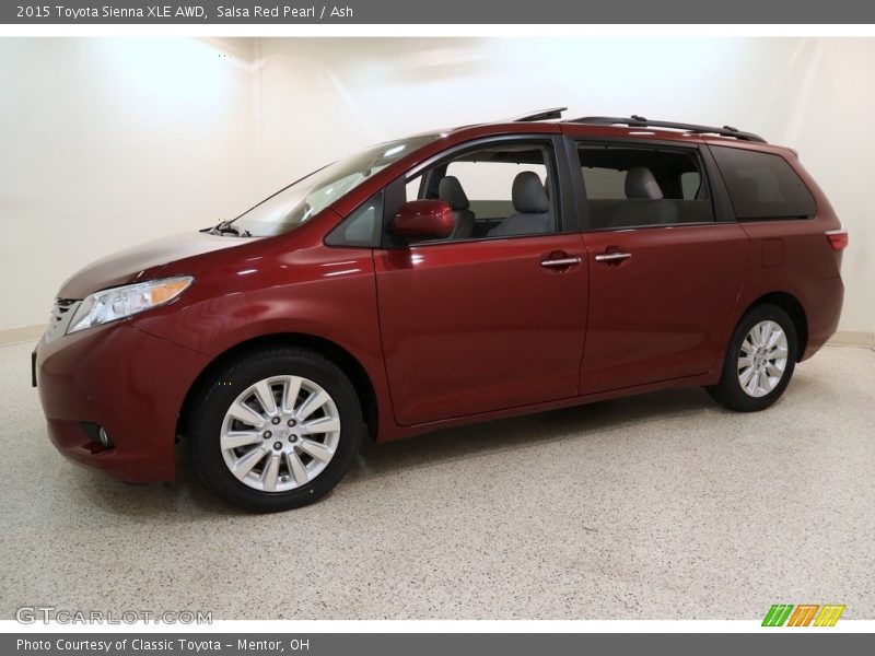 Salsa Red Pearl / Ash 2015 Toyota Sienna XLE AWD