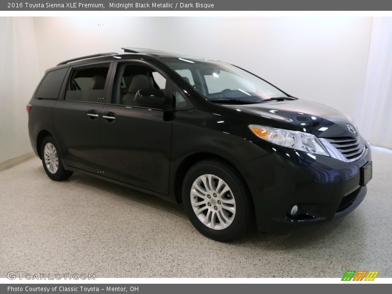 Midnight Black Metallic / Dark Bisque 2016 Toyota Sienna XLE Premium