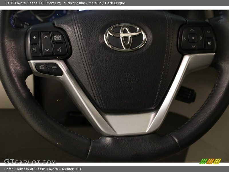 Midnight Black Metallic / Dark Bisque 2016 Toyota Sienna XLE Premium