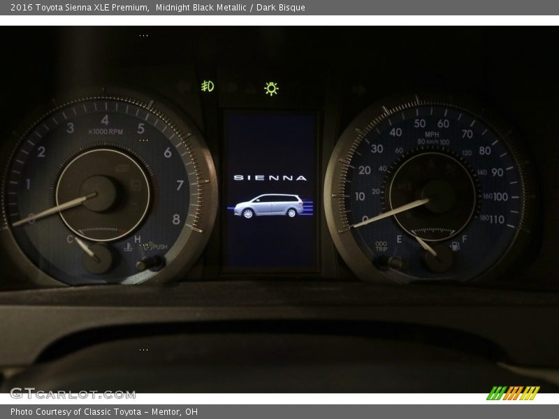 Midnight Black Metallic / Dark Bisque 2016 Toyota Sienna XLE Premium